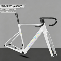 Cadre de vélo de route SUNREMO T1000 en carbone pour gravel, 700x50C, frein à disque, patte de dérailleur UDH, boîtier de pédalier fileté T47, Endurance