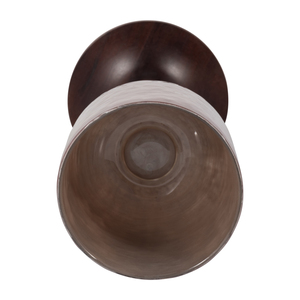 Portacandele Hurricane in Vetro e Legno di Mango, Candeliere per Centrotavola, Console e Decorazione per Caminetto - Product Image 4