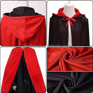 Halloween vampiro capa capas Unisex Reversible con capucha bruja capa mascarada fiesta Cosplay disfraces - Product Image 5