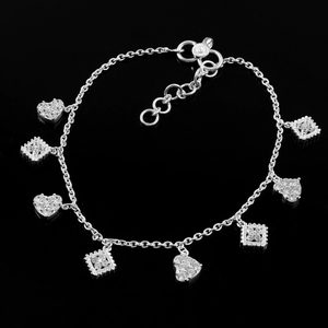 Bracelets de cheville originaux en argent sterling 925 pour femmes avec bracelets de cheville en argent sterling CZ blanc conçoit des filles - Product Image 5