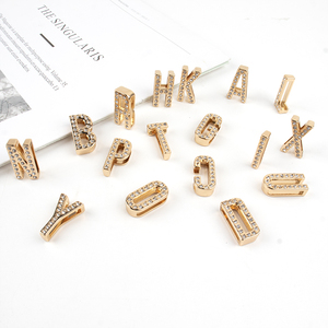 Custom size color silver or gold <b>letter</b> full rhinestone <b>letters</b> suitable for DIY wristbands and bracelets - Product Image 2