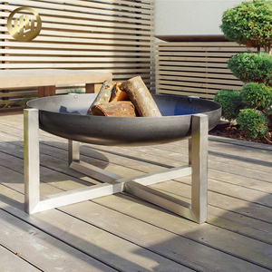 All'ingrosso originale colore metallo sollevato riscaldatore rotondo legna da ardere fuoco pozzo con accendini barbecue in acciaio Corten resistente - Product Image 2