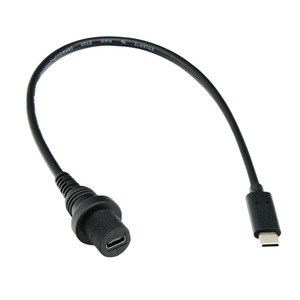 Type C Male To Female Waterproof Cable <b>Copper</b> Wire For Automotive Marine Dashboard Panels USB 3.1 Data Transfer - Product Image 1