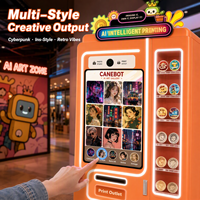 Distributeur automatique de souvenirs avec impression UV par IA, machine de distribution de pièces commémoratives sans personnel et en libre-service