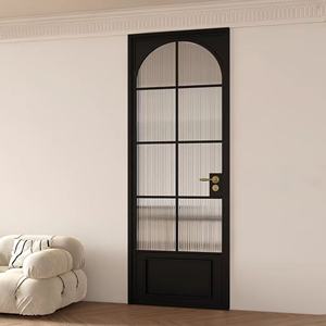 Watboc diseño minimalista casa Interior Retro francés puertas abatibles vidrio abatible puerta de aluminio solo vidrio templado puerta abatible - Product Image 1