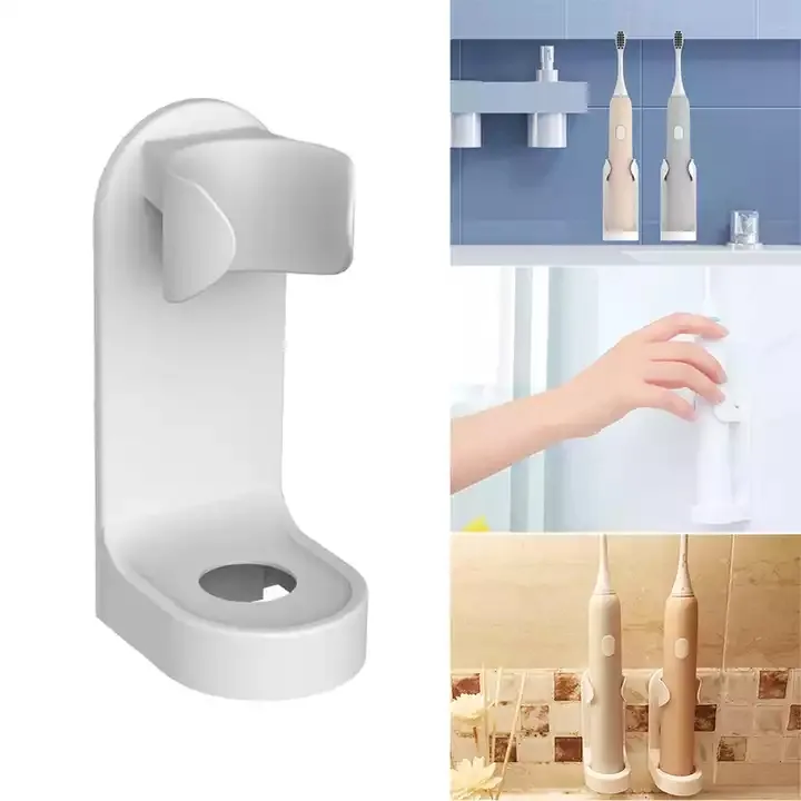 ที่ใส่แปรงสีฟันติดผนังที่ยึดแปรงสีฟันไฟฟ้าพลาสติก ABS ติดผนังปลอดภัยสำหรับห้องน้ำ