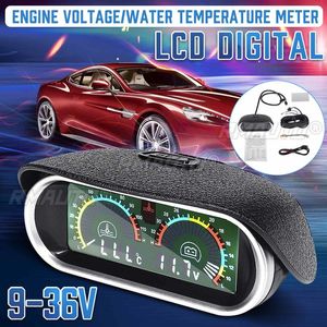 Jauge numérique LCD 2 en 1 pour voiture 9-36V, voltmètre/température de l'eau, capteur de température de l'eau - Product Image 1