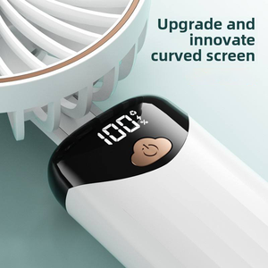 พัดลมพกพาขนาดเล็กแบบพับได้ พร้อมหน้าจอดิจิตอล สำหรับนักเรียน พัดลมคล้องคอ จัดจำหน่ายโดยตรงจากโรงงาน - Product Image 4