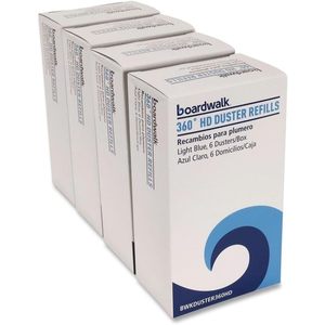 Recharges de plumeaux en microfibre HD 360 Boardwalk 96494-BWK bleu clair, 24 par carton, jetables, avec fibres douces et moelleuses - Product Image 6