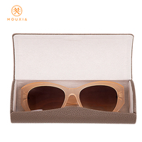 Étui à lunettes haut de gamme en cuir PU fait main, portable, coque semi-rigide, protection pour lunettes de vue et de soleil, souple