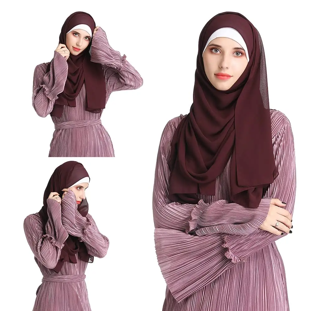Bufanda Hijab suave para mujeres musulmanas, bufandas suaves, de gasa, a la moda, ligera, informal, más barata