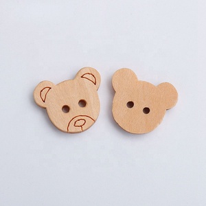 Botones <span class=keywords><strong>de</strong></span> Madera Ecológicos Personalizados con Diseño <span class=keywords><strong>de</strong></span> Osito, 2 Agujeros, con Logotipo Grabado con Láser para Camisas y Ropa - Product Image 3