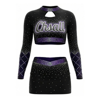 Uniforme de Porristas Personalizado con Logotipo a Color, Trajes para Entrenamiento, Partidos y Actuaciones Escolares o Universitarias