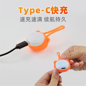 Lampe LED en silicone pour animaux de compagnie, étanche, pour cyclisme, course nocturne, lumière d'avertissement, design de dessin animé orange, alimentée par piles - Product Image 2