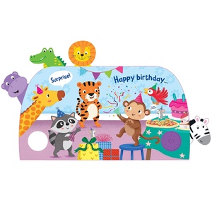 Livre sonore interactif Joyeux Anniversaire Thème Animaux de la Jungle – Livre éducatif en carton pour enfants de 3 à 6 ans – Plastique - Product Image 1