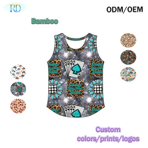 Débardeur en bambou Ruidian pour garçons, col en U, ourlet incurvé, <span class=keywords><strong>gilet</strong></span> sans manches extensible pour tout-petits, débardeur décontracté d'été pour enfants - Product Image 2