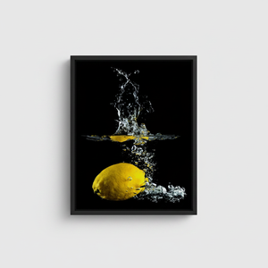 Modern Lemon Wall Hanging - <b>Black</b> <b>Framed</b> Canvas Print for Bedroom Decor - Product Image 2