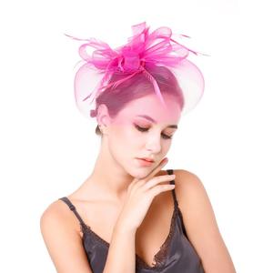 2025 nuovo Design elegante chiesa per <span class=keywords><strong>il</strong></span> giorno del partito cappelli Fascinator accessori per capelli da sposa donna <span class=keywords><strong>cappello</strong></span> piuma - Product Image 1