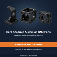 Pièces en aluminium anodisé dur CNC et acier inoxydable sur mesure, fournisseur OEM JRD Precision, précision +/-0,005 mm, ISO 9001, usinage par fraisage 5 axes