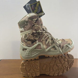 Bottes de randonnée hautes TSB07 camouflage kaki en cuir de vache - Product Image 2