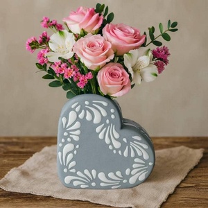 Florero en forma de corazón de <span class=keywords><strong>Talavera</strong></span> hecho a mano, regalo de San Valentín para el mejor amigo - Product Image 6