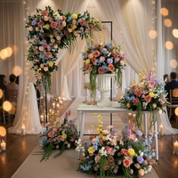 Nouvelle conception 2027 – Boule de fleurs en soie de haute qualité, style Jardin de Monet, centre de table de mariage – Marque QSLH, Décoration tendance du Shandong