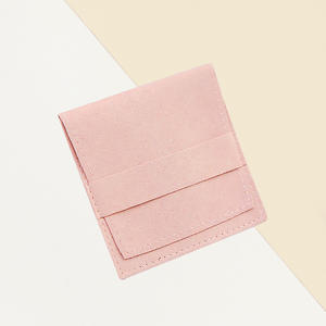 Groothandel op maat gemaakte suède juwelendoosjes, modieus microvezel blauw fluweel voor kettingen en armbanden, draagbaar met logo, stofzakjes - Product Image 5