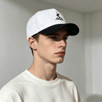 Casquette de baseball en coton bicolore OEM ODM avec logo brodé, 5 panneaux, visière incurvée, chapeau décontracté pour hommes et femmes
