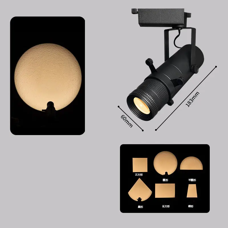 Focalizzazione LOGO lampada guida zoomabile taglio taglio Led luci proiettore per museo galleria d'arte mostra luce Spot