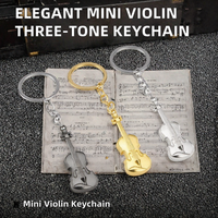Porte-clés en métal rétro en forme de violon, breloque vintage pour sac, idéal pour les amateurs de musique et les boutiques de cadeaux