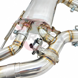 Sistema de escape Catback Vortex de titanio puro para BMW X3M F97 X4M F98 3.0T S58 con tambor central, puntas cuádruples negras y configuración de tuberías Mod Pipeline - Product Image 5