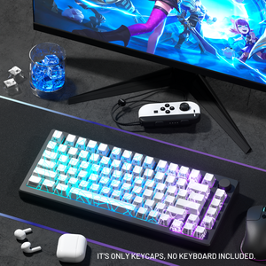 XVX Gaming White WEB Pattern OEM PBT + PC Keycap Set para interruptores MX Teclado mecánico <span class=keywords><strong>ANSI</strong></span> US 61/68/75/87/98/96/104-Key - Product Image 2