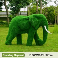 Sculpture d'éléphant en herbe artificielle écologique sur mesure, taille réelle, décoration animale de jardin pour mariage, parc à thème, usage commercial