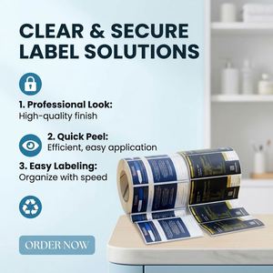 Étiquette adhésive FX pour bouteille d'eau, étiquette personnalisée avec code-barres, étiquette adhésive en PVC imperméable avec code QR pour supermarché - Product Image 1