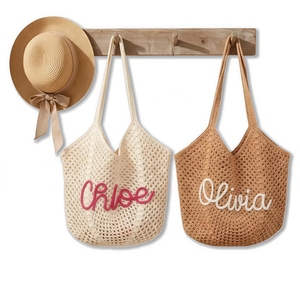 Bolso <span class=keywords><strong>de</strong></span> Playa <span class=keywords><strong>de</strong></span> Ganchillo Personalizado, Bolso <span class=keywords><strong>de</strong></span> Mano <span class=keywords><strong>de</strong></span> Verano <span class=keywords><strong>de</strong></span> Malla Tejida a Mano con Nombre Personalizado <span class=keywords><strong>para</strong></span> Mujer, Bolso <span class=keywords><strong>de</strong></span> Hombro Plegable Ligero <span class=keywords><strong>para</strong></span> Viaje - Product Image 2