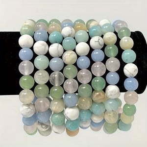 Bracelet en pierre naturelle avec perles de verre colorées pour la pratique de la gratitude, livraison rapide dans le monde entier, support audit usine - Product Image 5