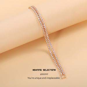 Elegant Zirconium Bracelet <b>Copper</b> Alloy Channel Setting Party Fashion <b>Bangle</b> - Product Image 3