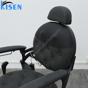 KISEN Premium Quality <b>Retro</b> Barber <b>Chair</b> Reclining Feature PU Leather 360 Degree Rotation Eco-Friendly Design - Product Image 5