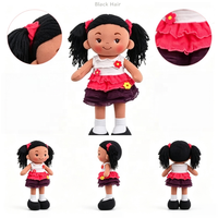 Poupée en peluche personnalisée pour fille à peau noire, OEM ODM, poupée en peluche douce, vente en gros, fabricant de jouets en peluche personnalisés, cadeau d'anniversaire pour enfants