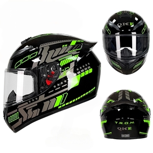 Casco Integral <span class=keywords><strong>de</strong></span> Motocicleta Nuevo, Estilo Green Venom, <span class=keywords><strong>Lentes</strong></span> Dobles, Plástico <span class=keywords><strong>de</strong></span> Ingeniería ABS, Capa Amortiguadora <span class=keywords><strong>de</strong></span> EPS <span class=keywords><strong>de</strong></span> Alta Densidad - Product Image 3