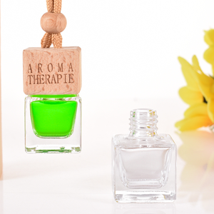 <strong>Mini</strong> Square Hanging <strong>Diffuser</strong> Bottle 10ml Car Perfume Essential <strong>Oil</strong> Bottles with Holder String Wooden Cover - Product Image 3