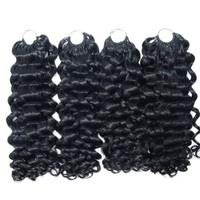 Extensions de cheveux humains tressées au crochet FH Miracle Knot Water Wave Feathering Tip, 100 % cheveux vierges brésiliens, vente en gros