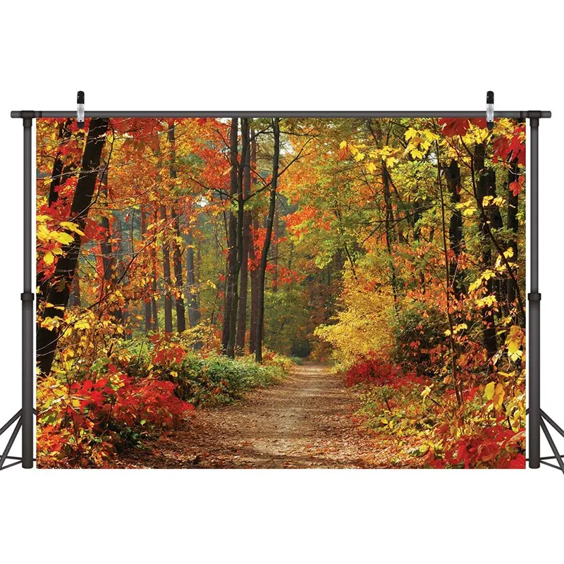 Autumn landscape falling leaves background Falling leaves mountain road photography background trees and yellow autumn leaves bg