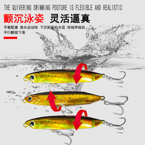Leurre de pêche Huashengda Pencil Lure 116mm coulant pour la pêche au bar en eau douce - Product Image 4