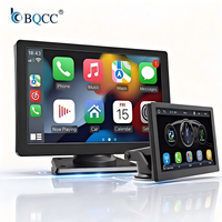 Écran LCD IPS 9 pouces BQCC, moniteur sans fil CarPlay, Android Auto portable, émetteur FM, rétroviseur HD, télécommande USB