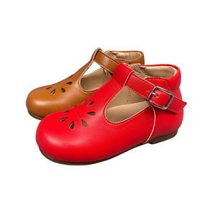 Summer Beautiful Girls Red Slippers Chaussures en cuir véritable pour bébé extérieur Soft Flat Baby Girl Sandals 7 Years - Product Image 2