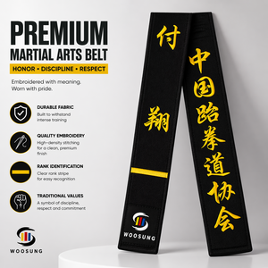 <span class=keywords><strong>Ceinture</strong></span> <span class=keywords><strong>noire</strong></span> de Taekwondo en tissu durable, broderie de grade en coton, pour hommes, femmes, enfants, adultes, entraînement au Dojang, qualité excellente, Gi - Product Image 1