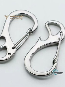Stainless Steel Snap <b>Hook</b> Polished Finish Keychain Carabiner <b>Clip</b> - Product Image 5