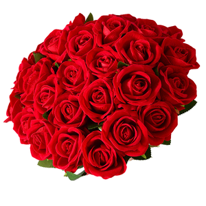 El yapımı toplu yapay tek kadife güller sevgililer günü için Wholesome dekoratif çiçekler - Product Image 4