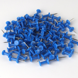 Punaises à tête bleue en forme de T, longueur totale 22 mm, en plastique, pour tableau en liège et fixation de photos - Product Image 2